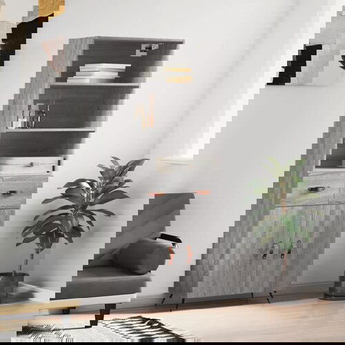 VidaXL Visoka komoda siva sonome 69 5x34x180 cm od konstruiranog drva Slike