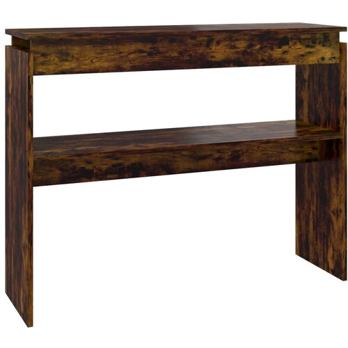 Maison Chic konzolna miza - miza ob steni dimljeni hrast 102x30x80 cm konstruiran les, (21785831) Cene