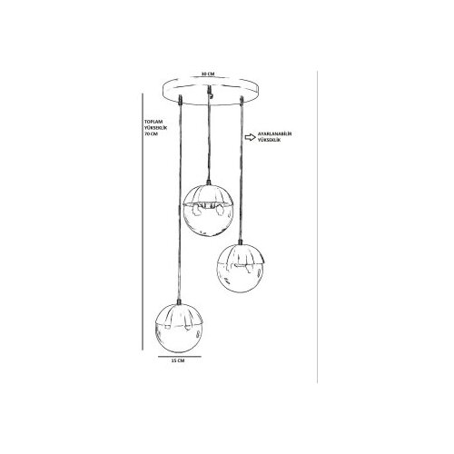Opviq Küre 8710-3 goldwhite chandelier Cene