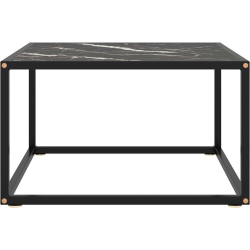 Maison Chic Klubska mizica - kavna mizica - Nizka mizica črna s črnim marmornim steklom 60x60x35 cm, (21755032) Slike