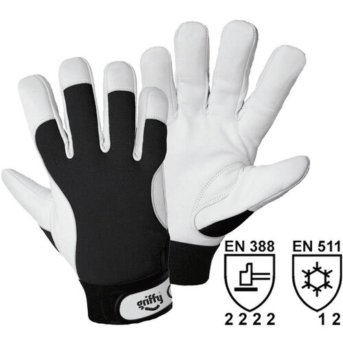 L+D Griffy Zimske montažne rokavice, bele / črne barve, DE 10 parov, velikost 12 (3XL) Cene