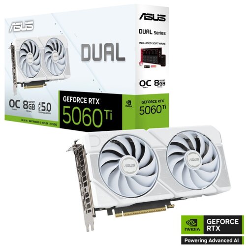 Asus DUAL-RTX5060TI-O8G-WHITE NVD/8GB/GDDR7/128bit/bela graficka karta ( DUAL-RTX5060TI-O8G-W ) Slike