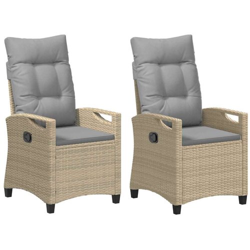  Vrtna stolica 2 pcs Bež i svijetlo siva 56 x 60 x 112 cm - bež i svjetlosiva Slike