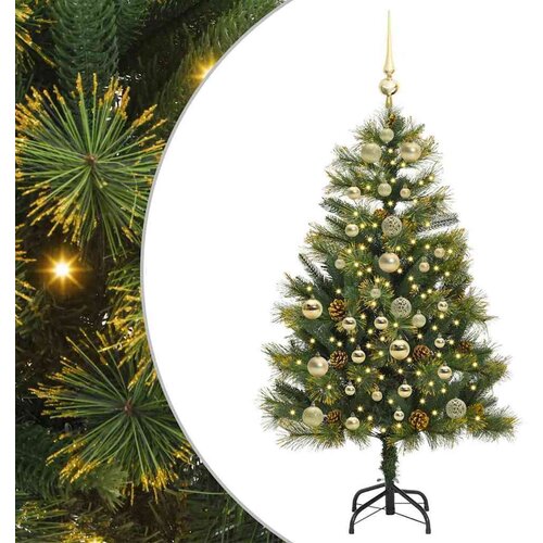 VidaXL Umjetno Drvo za Božić s &amp;Scaron;i&amp;scaron;arkama Zelena 150 cm Slike