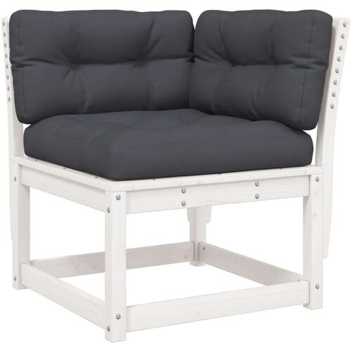 VidaXL 5-dijelni set vrtnih sofa s jastucima bijeli masivna borovina Slike