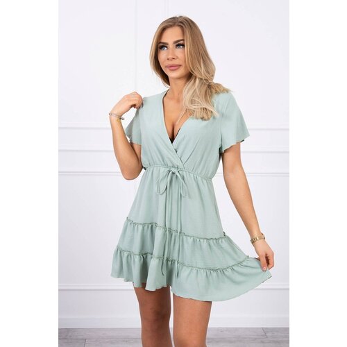 Kesi Dress with a clutch neckline dark mint Slike