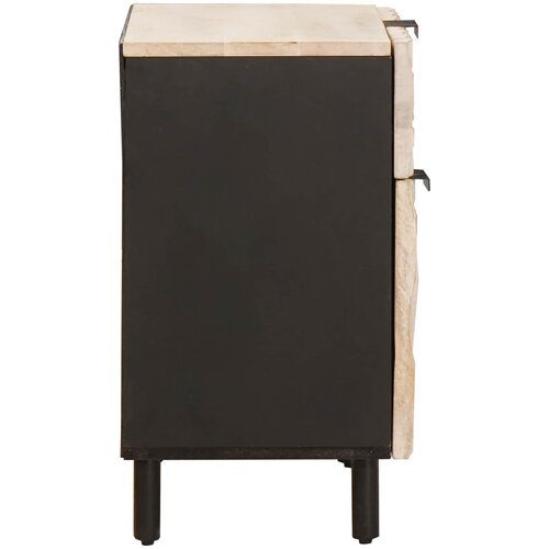  Noćni ormar s ladicama Bijelo 50 x 33 x 60 cm Čvrsto drvo manga Slike