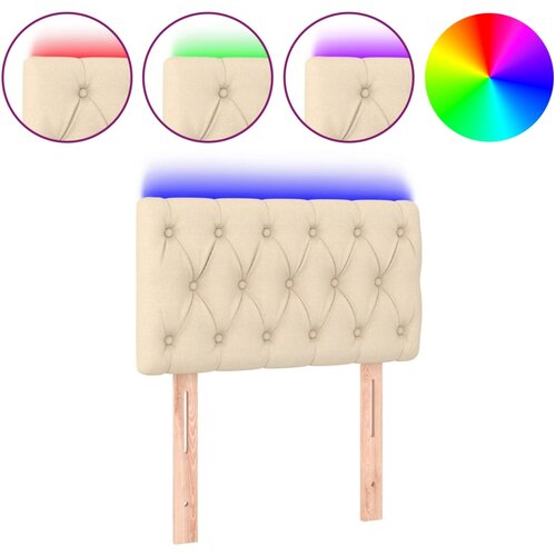 Maison Chic led posteljno vzglavje - vzglavna omarica - nočna omarica krem 80x7x78/88 cm blago, (21706634) Slike