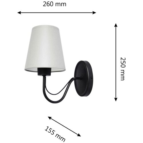  Zidna lampa MALBO 1xE27/15W/230V siva/crna Slike