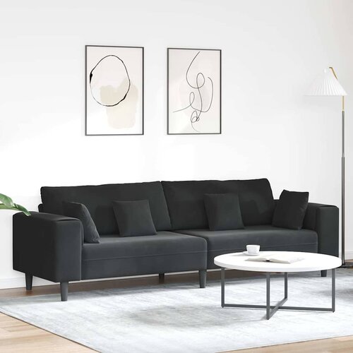 SOFA Crna 250 x 77 x 76 cm Baršun Cene
