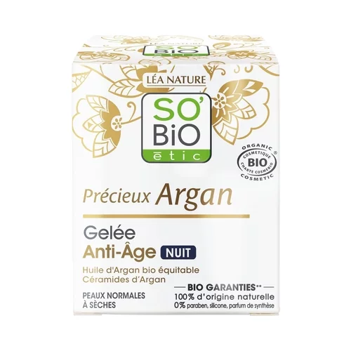 SO’BiO étic Argan anti aging gel za nočno nego