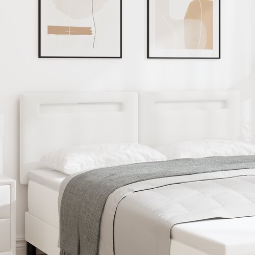 VidaXL Naslon za glavo Preprosta zasnova Čista bela 160 cm Faux usnje Slike