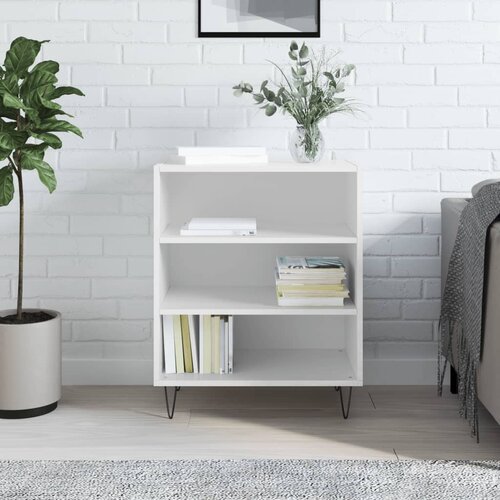 VidaXL Komoda visok sijaj bela 57x35x70 cm inženirski les Slike