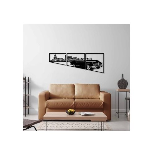 Wallxpert Zidna dekoracija Oldies Trio B, 43 x 40 cm, Crna Slike