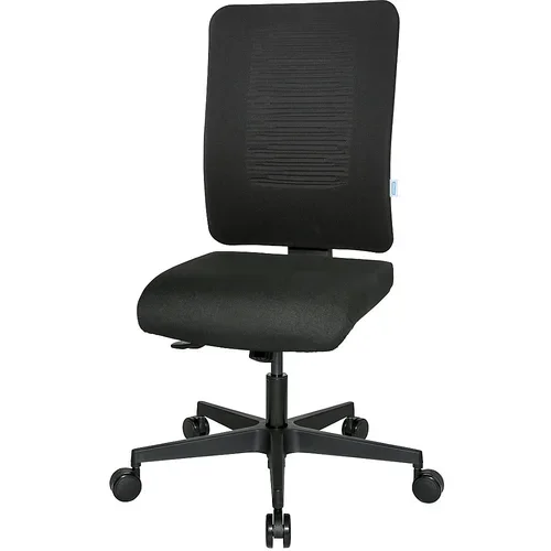 eurokraft pro Vrtljiv pisarniški stol V1, mrežasto hrbtno naslonjalo, črno / črne barve