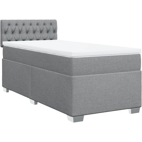  Krevet s oprugama i madracem svjetlosivi 100x200 cm od tkanine Slike