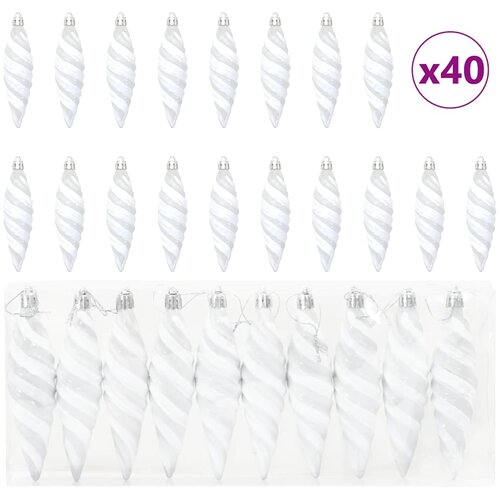  Božićna spirala u obliku kugle 40 pcs Bijelo Plastika Slike