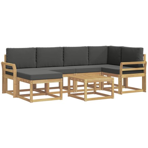 vidaXL Zunanja garnitura za sedenje z blazino 7 pcs Bela in antracit, (5000270188) Cene