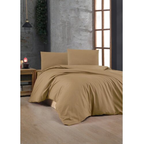 Mijolnir Light Brown Light Brown Ranforce Single Quilt Cover Set (FR) Cene