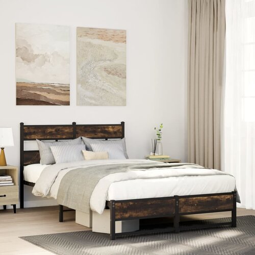 VidaXL Metalni okvir kreveta bez madraca boja hrasta 120x200 cm Slike