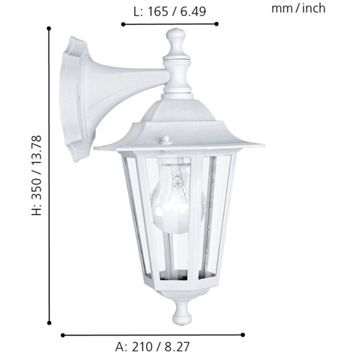 Eglo Laterna 5 zunanja stenska svetilka bela IP33 350 x 215 x 165, (20468820) Slike