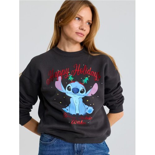 Sinsay Crewneck majica s božićnim printom Stitch Slike