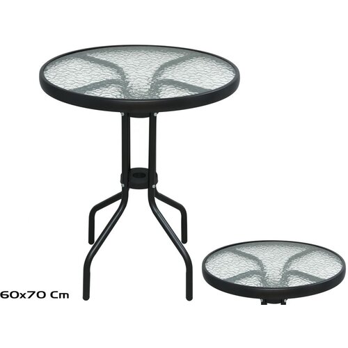  Ba&amp;scaron;tenski stakleni sto okrugli 5mm/ 60 x 70 cm Slike