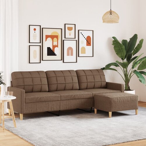  Trosjed s tabureom smeđi 210 cm od tkanine Cijene
