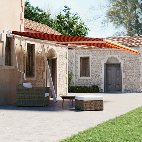vidaXL prostostoječa avtomatska tenda 400x300 cm oranžna/rjava Cene