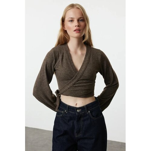 TRENDYOLMILLA ženska bluza TWOAW25BZ00020, braon-braon Cene