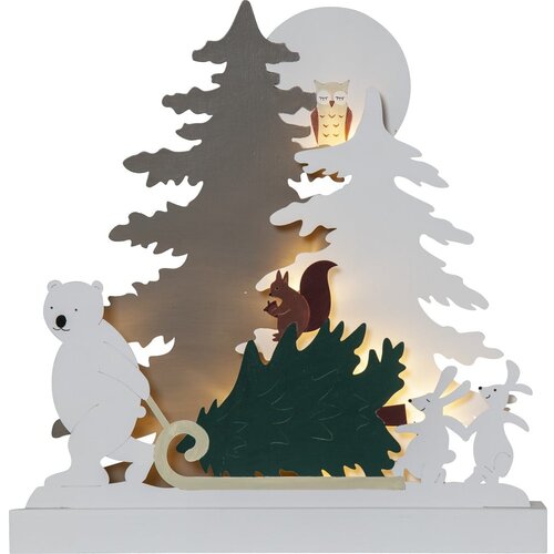 Star Trading Bijeli svjetlosni ukras s božićnim motivom Forest Friends – Cijene