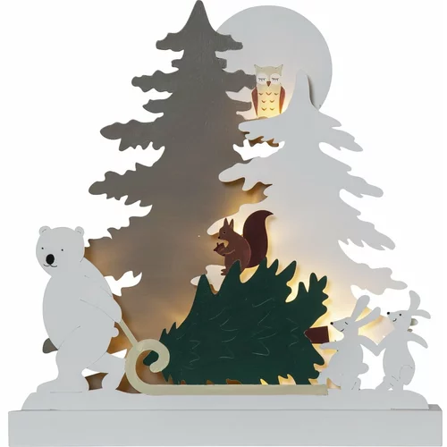 Star Trading Bijeli svjetlosni ukras s božićnim motivom Forest Friends –