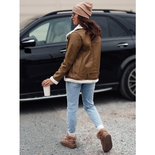 DStreet Women's NORFDIMA leather jacket with camel fur Cijene