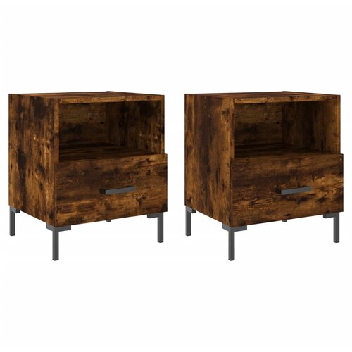 Maison Chic Dvo delni komplet Nočne omarice - Nočne mize dimljen hrast 40x35x47,5 cm inženirski les, (21689210) Slike