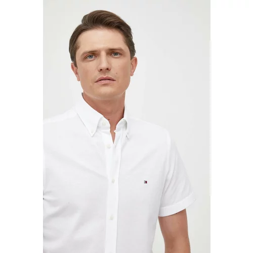 Tommy Hilfiger Bombažna srajca moška, bela barva