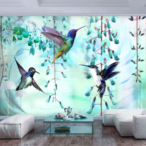  Samoljepljiva foto tapeta - Flying Hummingbirds (Green) 98x70