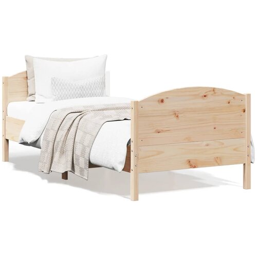 VidaXL Okvir kreveta s uzglavljem 75x190 cm od borovine Slike