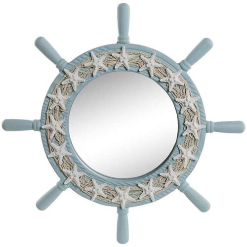  Zidno ogledalo Home ESPRIT Nebesko plava Mediteran 42 5 x 3 x 42 5 cm Cijene