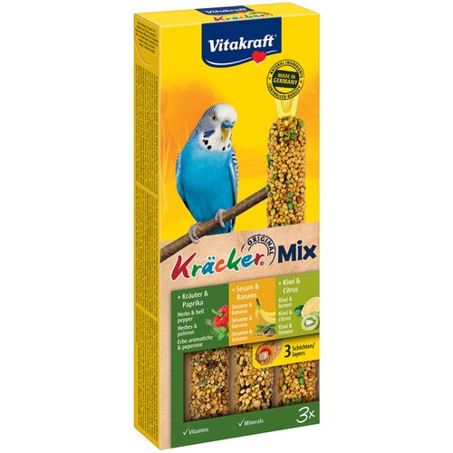 Vitakraft kreker za tigrice Trio-Mix - 2 x 3 štapići: sezam/biljke/kivi Cijene