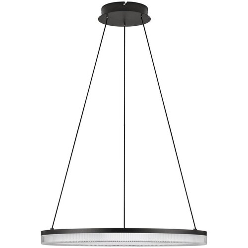 Nova Luce Mat črna aluminijasta LED zatemnitvena viseča svetilka s senčilom iz akrilnega stekla &oslash; 60 cm Lonela &ndash; Cene