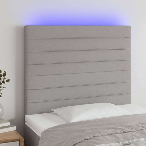  Posteljno vzglavje svetlo sivo 90x5x118/128 cm blago, (20954514) Slike