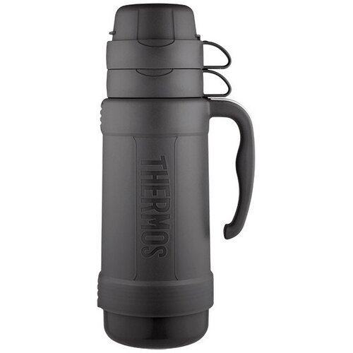 Thermos Glass flask with two cups, 1 litre, black 194530 Slike