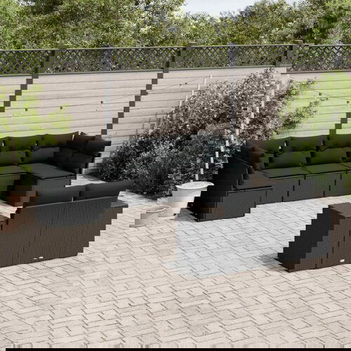 vidaXL 9-dijelni set vrtnih sofa s jastucima crni od poliratana Cijene