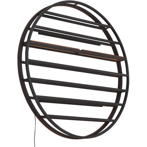 QAZQA Modern Wall Lamp Black with wine rack Incl. LED - Wine Rack Slike