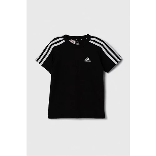 Adidas Otroška bombažna kratka majica LK 3S CO črna barva