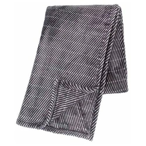 Tiseco Home Studio siva deka od mikro pliša Stripes, 130 x 180 cm