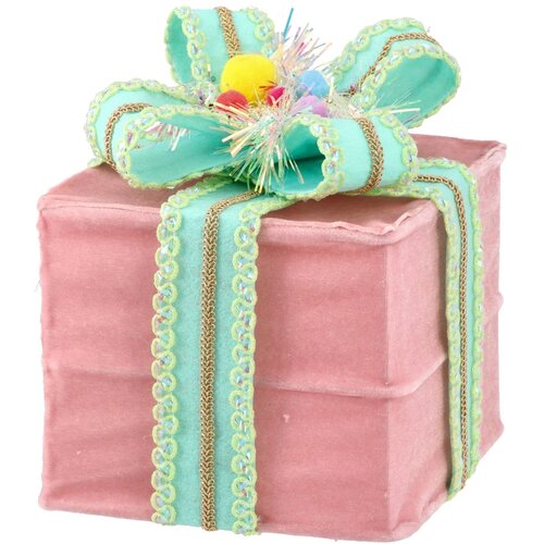 Festa Novogodi&amp;scaron;nja dekoracija Poklon Glossy, 15x15x17cm, Roze Slike