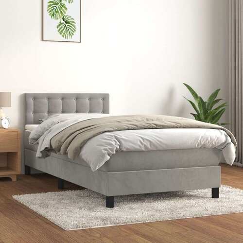 Box spring krevet s madracem svjetlosivi 80 x 200 cm bar&amp;scaron;unasti Slike