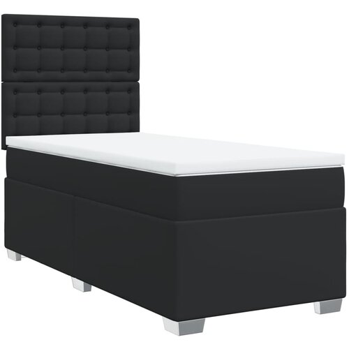 Maison Chic Box spring postelja - Vzmetna postelja z vzmetnico črn 100x200 cm umetno usnje SL11796, (21905439) Cene