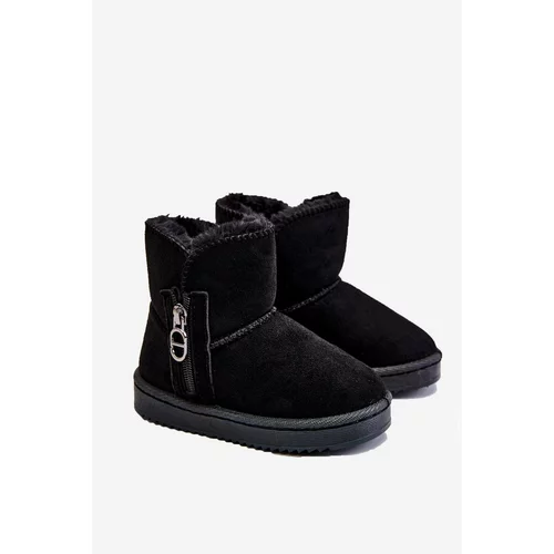 Kesi Children's Slip-On Insulated Snow Boots Black Catellie